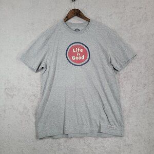 Life Is Good Mens Crusher Tee Classic Fit Gray T-Shirt Size L Cotton/Polyester